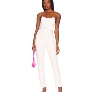 NWT- Superdown Naomi White Strapless Jumpsuit